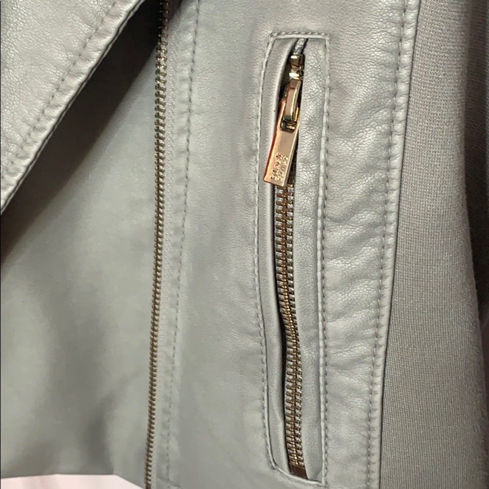 Grey Leather Jacket - Picture 4 of 5